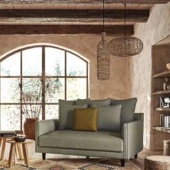 Canapé 2 Places|Canapé Droit*alinea Canapé 2 places fixe tissu mixte - cedre Vert