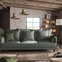 Canapé 5 Places*alinea Canapé 5 places fixe tissu mixte - Gris ardoise