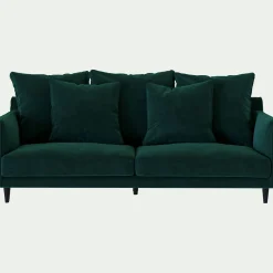 Canapé En Velours|Canapé Fixe*alinea Canapé 3 places fixe velours - canard Bleu