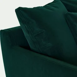 Canapé En Velours|Canapé Fixe*alinea Canapé 3 places fixe velours - canard Bleu