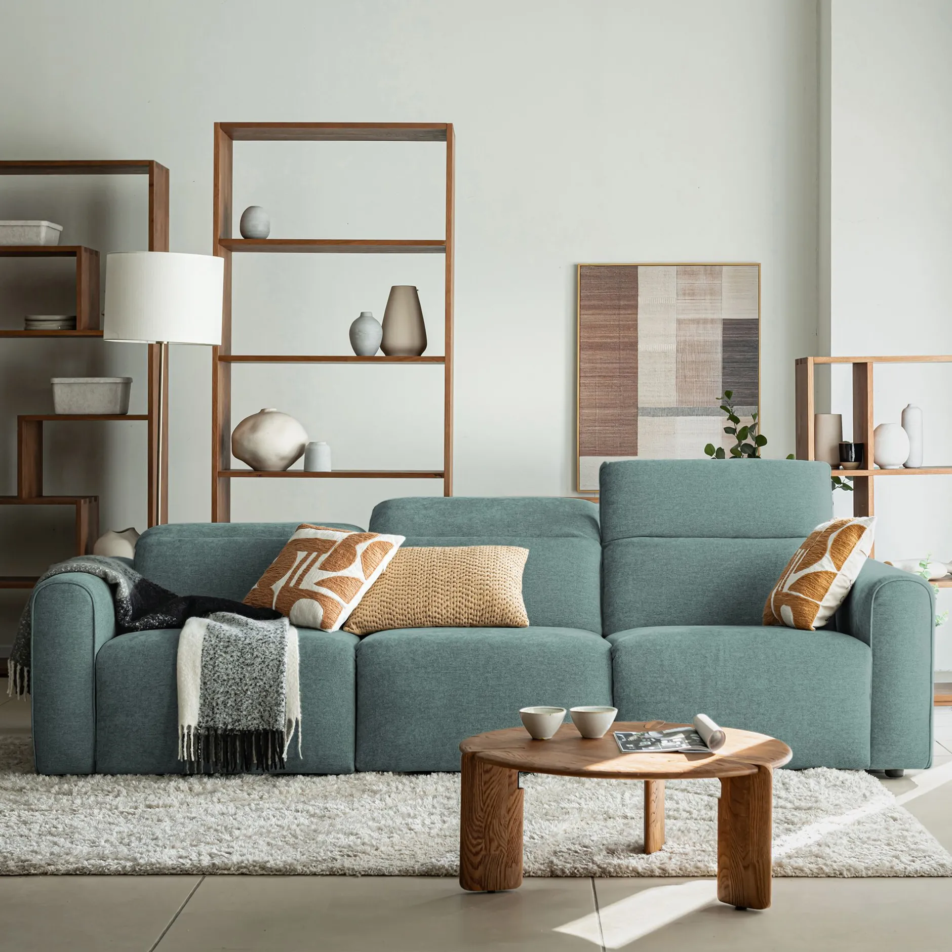 Canapé 5 Places*alinea Canapé 5 places relax droit en tissu - niolon Bleu