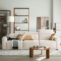 Canapé 5 Places*alinea Canapé 5 places relax droit en tissu - roucas Beige