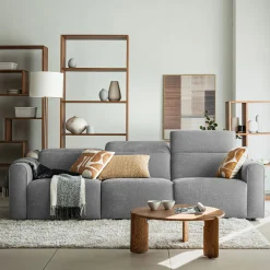 Canapé 5 Places*alinea Canapé 5 places relax droit en tissu - moyen Gris