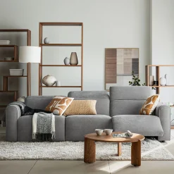 Canapé 5 Places*alinea Canapé 5 places relax droit en tissu - moyen Gris