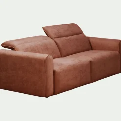 Canapé En Tissu|Canapé 3 Places*alinea Canapé 3 places relax droit en tissu - Brun rustrel