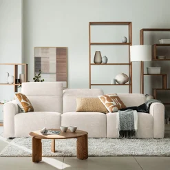 Canapé 5 Places*alinea Canapé 5 places relax gauche en tissu - roucas Beige