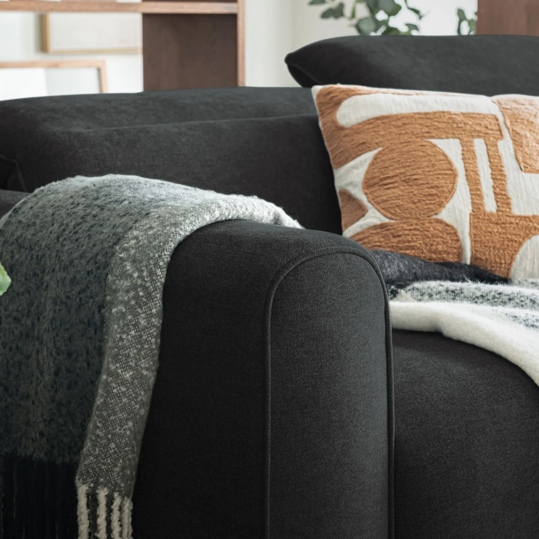 Canapé 5 Places*alinea Canapé 5 places relax gauche en tissu - Gris anthracite