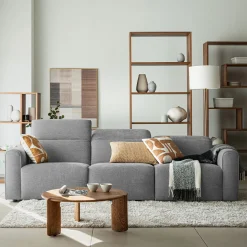 Canapé 5 Places*alinea Canapé 5 places relax gauche en tissu - moyen Gris