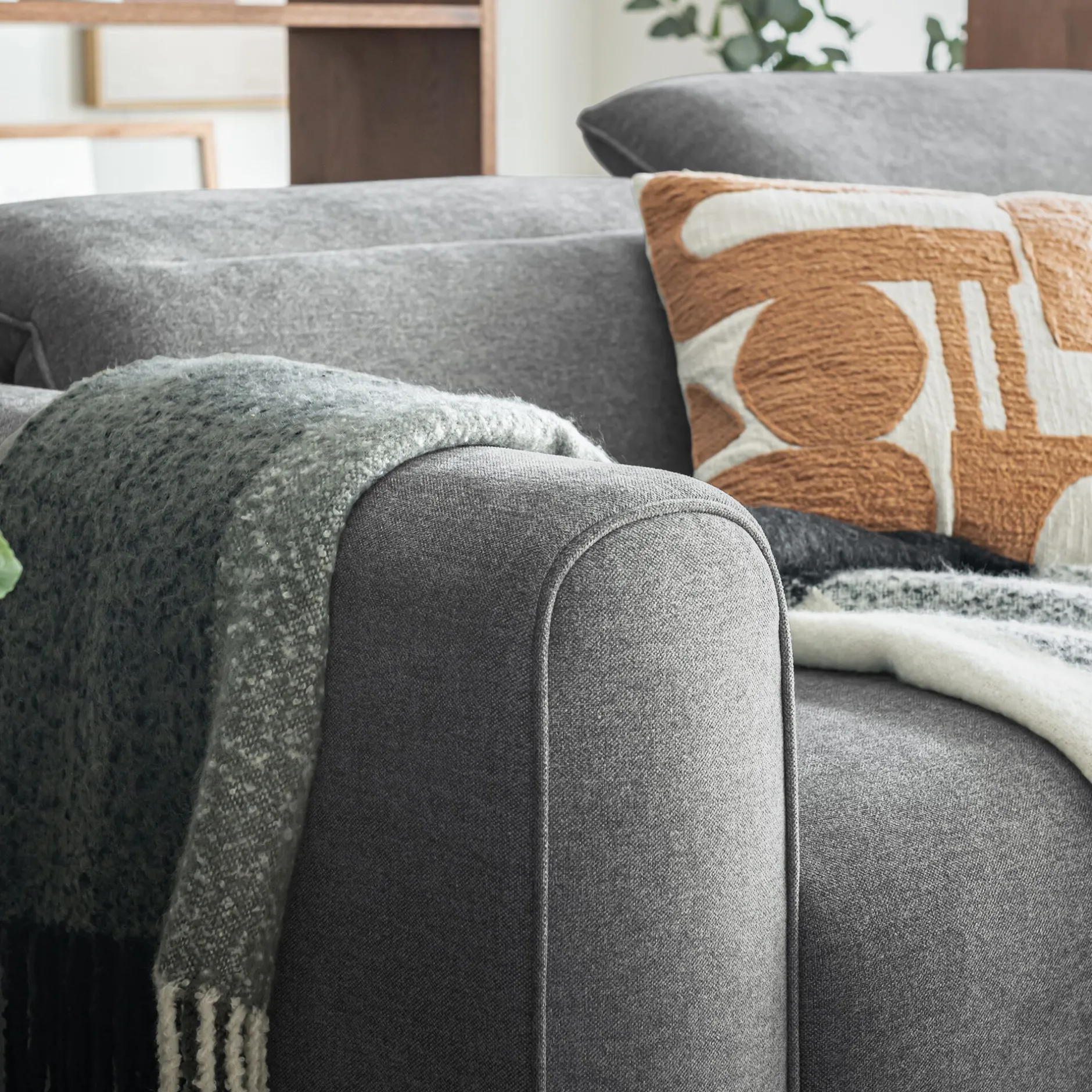 Canapé 5 Places*alinea Canapé 5 places relax gauche en tissu - moyen Gris