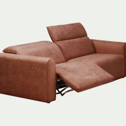 Canapé 3 Places*alinea Canapé 3 places relax gauche en tissu - brun rustrel Marron