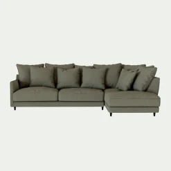 Canapé En Lin|Canapé En Tissu*alinea Canapé angle droit conible tissu mixte - cedre Vert