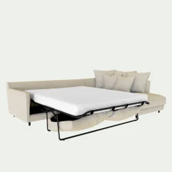 Canapé En Lin|Canapé En Tissu*alinea Canapé angle droit convertible tissu mixte - alpilles Beige