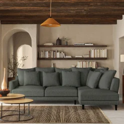 Canapé En Lin|Canapé En Tissu*alinea Canapé angle droit convertible tissu mixte - ardoise Gris