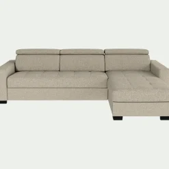 Canapé 4 Places|Canapé Convertible*alinea Canapé avec angle réversible convertible en tissus pop avec accoudoirs 20cm - Beige