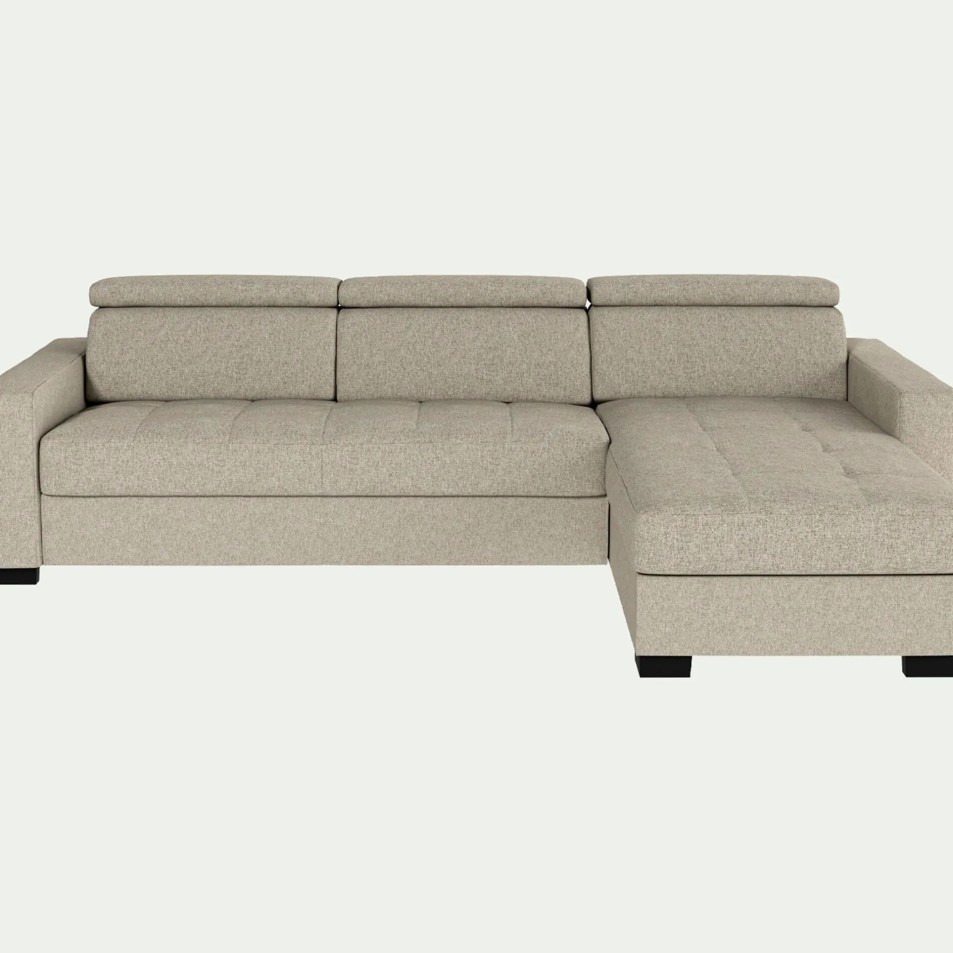 Canapé 4 Places|Canapé Convertible*alinea Canapé avec angle réversible convertible en tissus pop avec accoudoirs 20cm - Beige