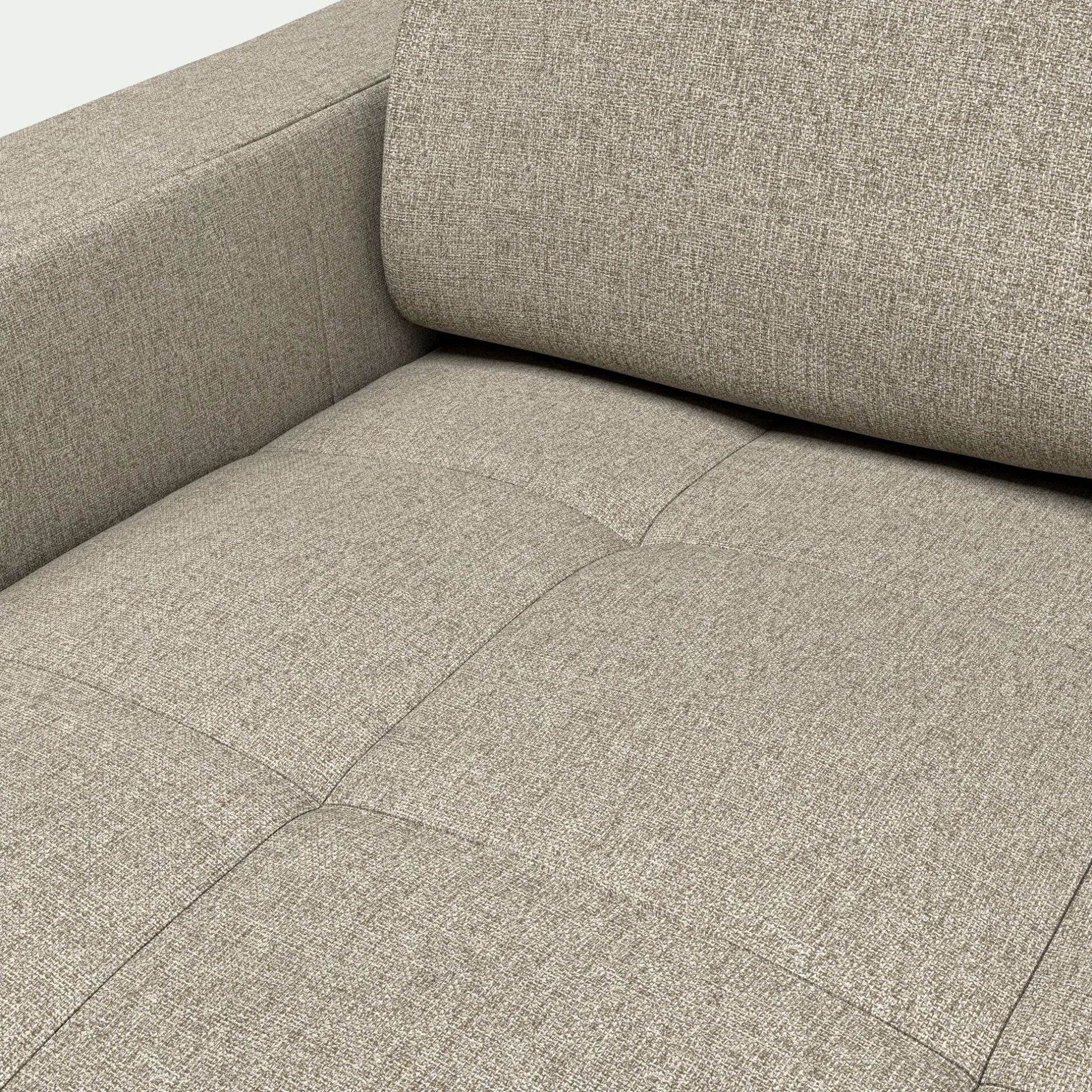 Canapé 4 Places|Canapé Convertible*alinea Canapé avec angle réversible convertible en tissus pop avec accoudoirs 20cm - Beige