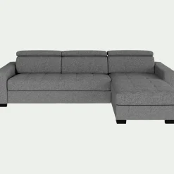 Canapé En Tissu|Canapé 4 Places*alinea Canapé avec angle réversible convertible en tissus pop avec accoudoirs 20cm - Gris