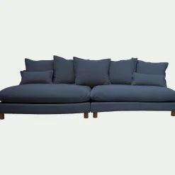 Canapé En Tissu|Canapé 5 Places*alinea Canapé convertible 5 places avec pieds arrondis en tissu nature - Bleu