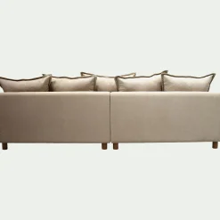 Canapé En Tissu|Canapé 5 Places*alinea Canapé convertible 5 places avec pieds arrondis en tissu nature - Beige