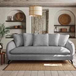 Canapé 3 Places*alinea Canapé convertible 3 places en tissu tramé - ardoise Gris