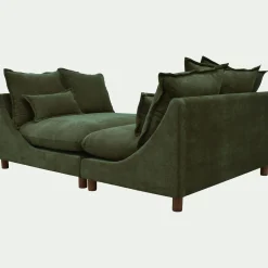 Canapé En Tissu|Canapé Convertible*alinea Canapé conible 5 places en tissu nantes - cèdre Vert