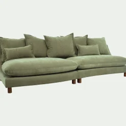 Canapé En Tissu|Canapé 5 Places*alinea Canapé conible 5 places en tissu nantes - eucalyptus Vert