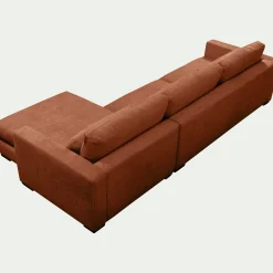 Canapé 4 Places|Canapé Fixe*alinea Canapé d'angle chaise longue droite fixe en tissu Genesis - brun rustrel Marron