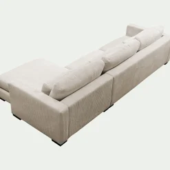 Canapé 4 Places|Canapé Fixe*alinea Canapé d'angle chaise longue droite fixe en velours côtelé Azores - Beige