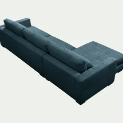 Canapé 4 Places|Canapé Fixe*alinea Canapé d'angle chaise longue gauche fixe en tissu Genesis - Bleu