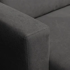 Canapé 4 Places|Canapé Fixe*alinea Canapé d'angle chaise longue droite fixe en tissu Bloq - anthracite Gris