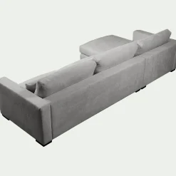 Canapé 4 Places|Canapé Fixe*alinea Canapé d'angle chaise longue gauche fixe en tissu Bloq - Gris
