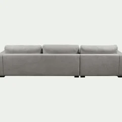 Canapé 4 Places|Canapé Fixe*alinea Canapé d'angle chaise longue gauche fixe en tissu Bloq - Gris