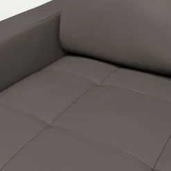 Canapé En Cuir|Canapé Convertible*alinea Canapé d'angle convertible en cuir avec accoudoirs 20cm - Taupe