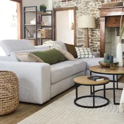 Canapé En Tissu|Canapé Convertible*alinea Canapé d'angle convertible en tissu - Beige