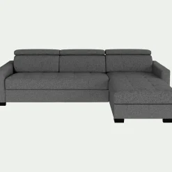 Canapé Convertible|Canapé D'Angle*alinea Canapé d'angle convertible en tissu pop avec accoudoirs 15cm - Gris