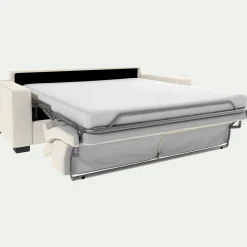 Canapé En Cuir|Canapé 3 Places*alinea Canapé d'angle convertible en cuir avec accoudoirs 20cm - Blanc