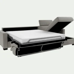 Canapé En Cuir|Canapé 3 Places*alinea Canapé d'angle convertible en cuir avec accoudoirs 15cm - borie Gris