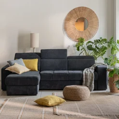 Canapé En Tissu|Canapé Convertible*alinea Canapé d'angle convertible en tissu - calabrun Bleu