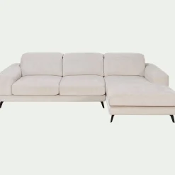 Canapé 4 Places|Canapé D'Angle*alinea Canapé d'angle droit avance recule en tissu doux - Beige