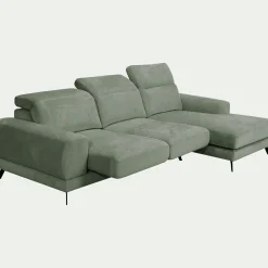 Canapé En Tissu|Canapé 4 Places*alinea Canapé d'angle droit avance recule en tissu doux - cèdre Vert
