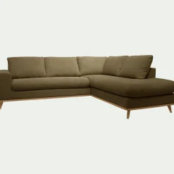 Canapé En Tissu|Canapé 5 Places*alinea Canapé d'angle droit conible en tissu Crown - cèdre Vert