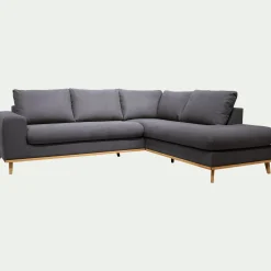Canapé 5 Places|Canapé Convertible*alinea Canapé d'angle droit convertible en tissu Cosmo - anthracite Gris