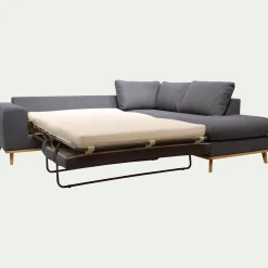 Canapé 5 Places|Canapé Convertible*alinea Canapé d'angle droit convertible en tissu Cosmo - anthracite Gris