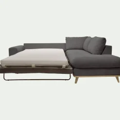 Canapé 5 Places|Canapé Convertible*alinea Canapé d'angle droit convertible en tissu Storm - moyen Gris