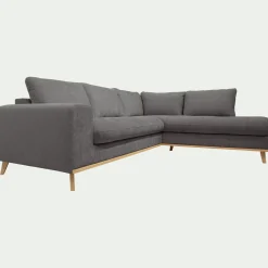 Canapé 5 Places|Canapé Convertible*alinea Canapé d'angle droit convertible en tissu Storm - moyen Gris