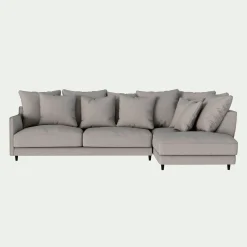 Canapé En Tissu|Canapé 4 Places*alinea Canapé d'angle droit convertible en tissu joint - borie Gris