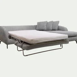 Canapé 4 Places|Canapé Convertible*alinea Canapé d'angle droit convertible en tissu tramé - ardoise Gris