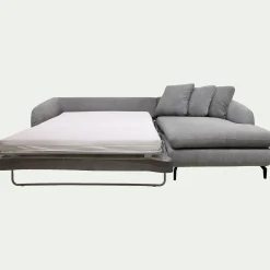 Canapé 4 Places|Canapé Convertible*alinea Canapé d'angle droit convertible en tissu tramé - ardoise Gris