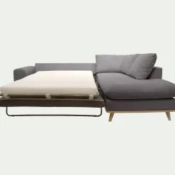 Canapé 5 Places|Canapé Convertible*alinea Canapé d'angle droit convertible en tissu Crown - restanque Gris