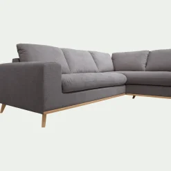 Canapé 5 Places|Canapé Convertible*alinea Canapé d'angle droit convertible en tissu Crown - restanque Gris